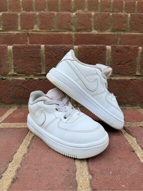 White Toddler Nikes  - Classic Low-Top